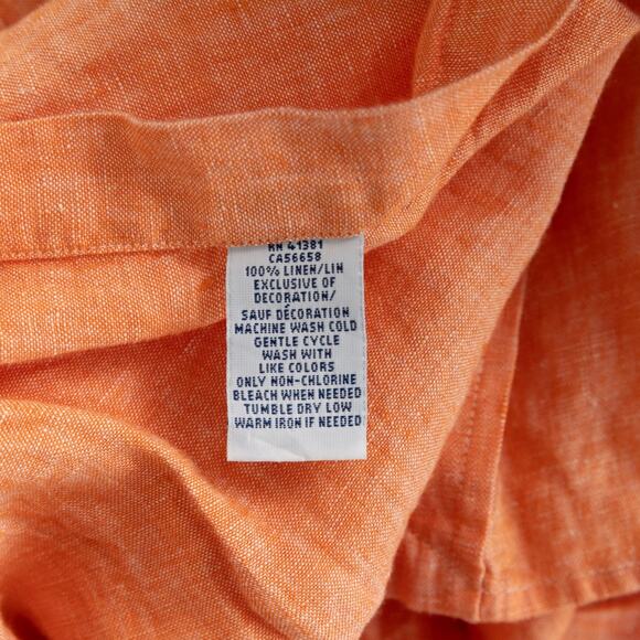 Polo Ralph Lauren Men Classic Fit Linen Shirt Orange Size 2XLT - Picture 4 of 5
